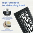 thumbnail image 5 of 4x10 Inches 6 Pack Heavy Duty Walkable Floor Register - Easy Adjust Air Supply Lever Decorative Floor Vent Covers, Savannah Design Vent Covers for Home - Matte Black, 5 of 7