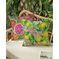 thumbnail image 3 of Summer Pillow Cover 18x18 Inch - Vibrant Lemon and Pink Blossom Pattern, Tropical Fruit and Floral Decorative Cushion Case for Home Decor, 3 of 6