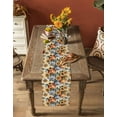 thumbnail image 5 of ERUNPONLY Blue Pumpkin Table Runner - 90 Inch Long Thanksgiving Fall Orange Sunflower Cotton and Linen Blended Dress Scarves Farmhouse Table Runner for Kitchen Dining, Coffee Table, 13"x90", 5 of 8