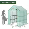 thumbnail image 2 of Favory Greenhouse for Outdoors with Screen Windows, Walk in Plant Greenhouses Heavy Duty with Durable PE Cover,  Shelves Stands Plastic Portable Green House with Shelf Clips-3 Tier 8 Shelves, 2 of 15