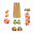 thumbnail image 4 of Traje De Falda Hawaiana Conjunto De Disfraces Luau Vestido Nacional Cosplay 80cm Marrón Sunnimix falda hawaiana, 4 of 8