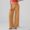 thumbnail image 5 of Nestiefly Womens Elastic High Waisted Palazzo Pants Casual Wide Leg Long Lounge Pant Trousers with Pocket Light Brown L, 5 of 6