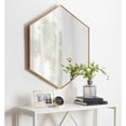 thumbnail image 5 of Kate and Laurel Rhodes 6-Sided Hexagon Wall Mirror, 30.75x34.75 Walnut Brown, 5 of 6