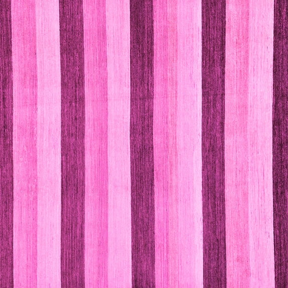 Ahgly Company Indoor Square Solid Pink Modern Area Rugs, 7' Square