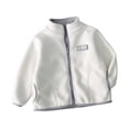 thumbnail image 3 of THDHVS Toddler Fleece Jacket,Unisex Kids Solid Fleece Zip Up Jacket Long Sleeve Casual Sport Fall Warm Outerwear,Girls Winter Coat White 2-3 Years, 3 of 7