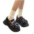 thumbnail image 4 of EGNMCR Bottes à Talons Compensés pour Femmes Chaussures à Plateforme Décontractées Grande Taille pour Filles, 4 of 5