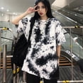thumbnail image 4 of Women's Casual Round Neck Tie Dye Print Short Sleeve Loose Pullover Simple, 4 of 5