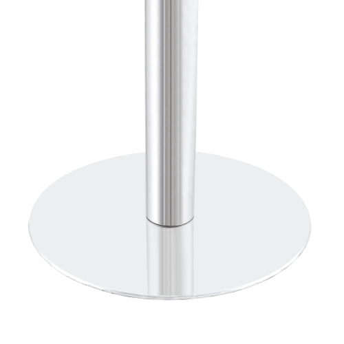 23.6-Inch Round Faux Gray Marble Bistro Table with Stainless Steel Base & Gold Trim Edge, High-Gloss Compact Dining Accent Table for Kitchen Office Balcony