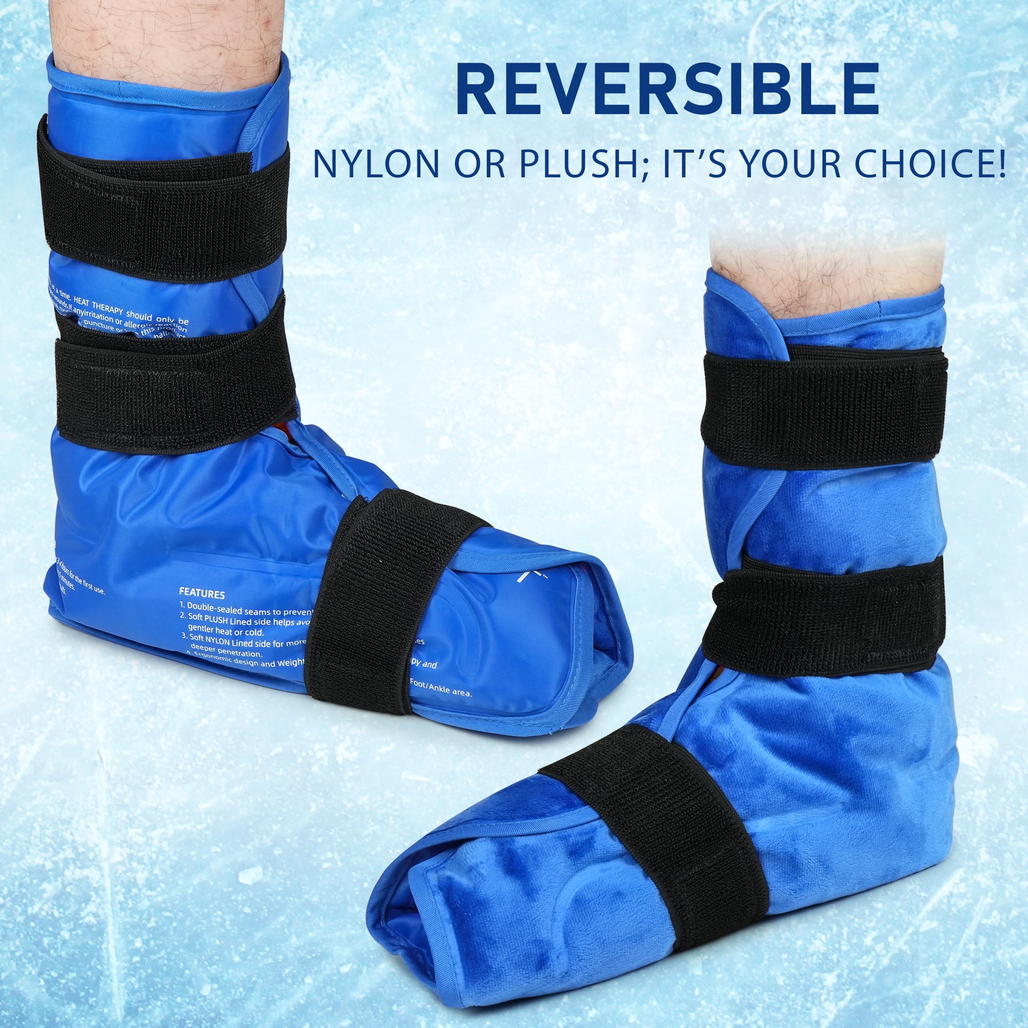 LotFancy Foot Ankle Ice Pack Wrap, Hot Cold Therapy , Large Reusable Gel Ice Pack