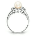 thumbnail image 2 of 14K White Gold 6mm FW Cultured Pearl AA Diamond Ring Size 6, 2 of 7