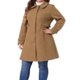 thumbnail image 5 of Agnes Orinda Women's Plus Size Coats Single Breasted Trench Jacket Winter Long Peacoats 4X Camel, 5 of 7