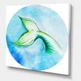 thumbnail image 3 of Designart ' Mermaid Green Fish Tail ' Nautical & Coastal Canvas Wall Art Print, 3 of 4