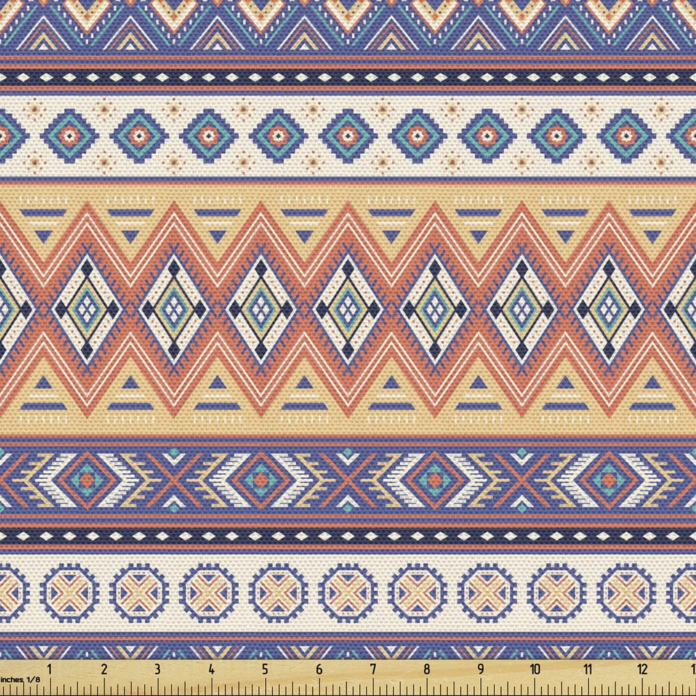Aztec Sofa Upholstery Fabric by the Yard, Repetitive Mexican Inspired