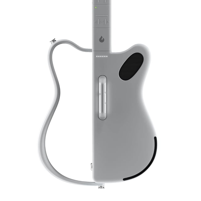 Guitarra sin cuerdas LAVA GENIE Sampler con altavoz blanco