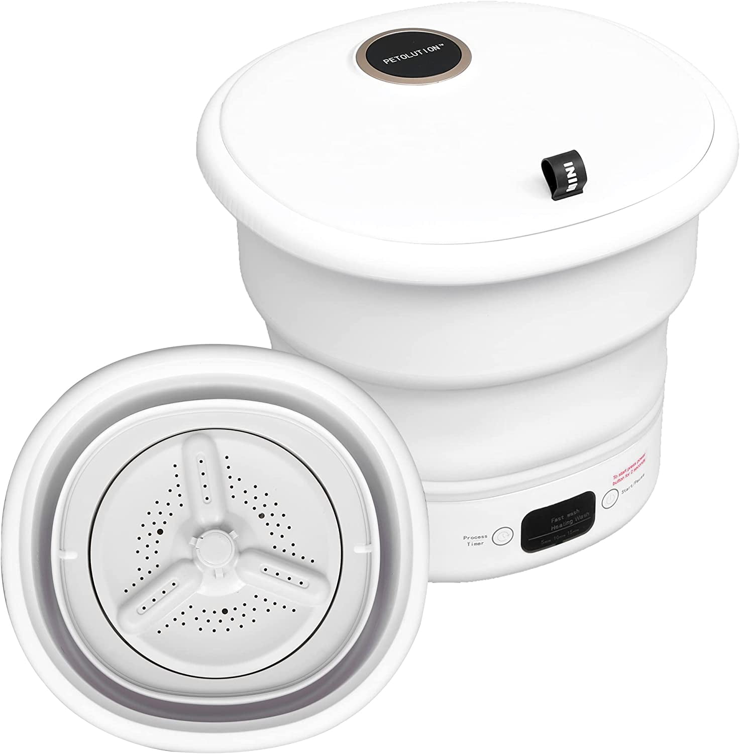 PETOLUTION Mini Portable Washing Machine Collapsible Laundry Washer for RV and Camping