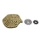 thumbnail image 4 of Kit de piñón de cadena 428, cadena de transmisión dorada de aleación de aluminio de 106 eslabones con juego de piñones 9T 14T para motocicleta y bicicleta, 4 of 8