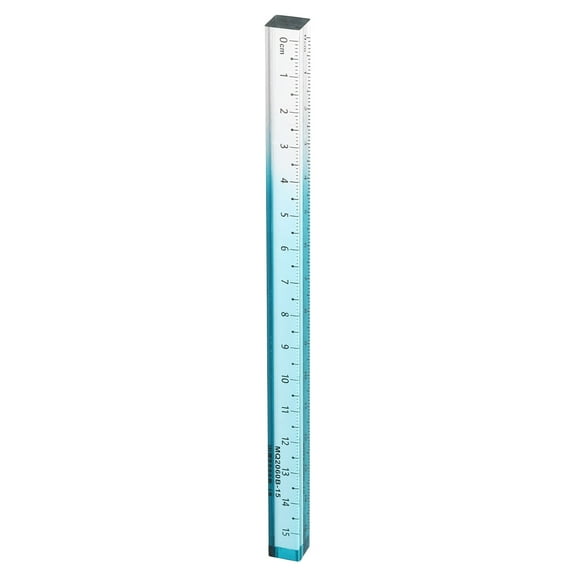 Uxcell Acrylic Clear Straight Rulers 15cm Metric Transparent Gradient Three-Dimensional Plastic Ruler Square Cube Measuring Tool for Classroom Office, Sky Blue
