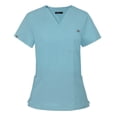 thumbnail image 2 of Ropa quirúrgica elástica con cuello en V y manga corta, traje de enfermera de hospital, ropa de lavado para sala de operaciones para mujer, 2 of 5