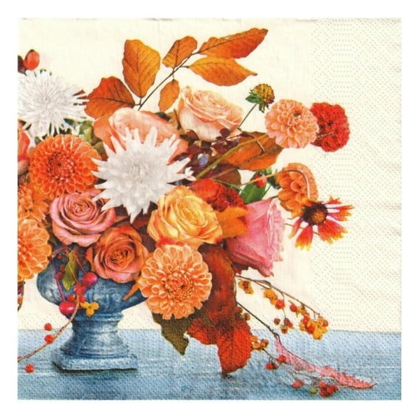 Keep Unique Flower Paper Napkins, Vintage Luncheon Napkins Fall, Assorted Color, 20/Pack