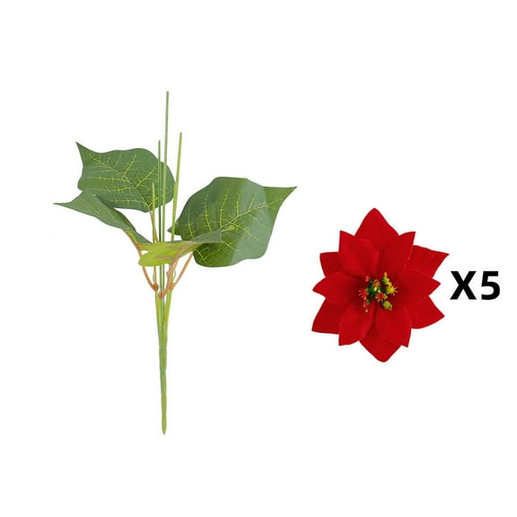 chaungfeng 12" Christmas Tabletop Decorations, Artificial Poinsettias Flowers Potted Plants Desktop Plants, for Home Garden Table Centerpiece Window Gift Holiday Xmas Decor