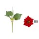 thumbnail image 2 of Ramo de flores artificiales navideñas rojas | Arreglo floral de plástico artificial de 30 x 30 cm para decoración navideña y centros de mesa, 2 of 5
