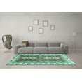 thumbnail image 3 of Ahgly Company Indoor Square Abstract Turquoise Blue Modern Area Rugs, 3' Square, 3 of 4