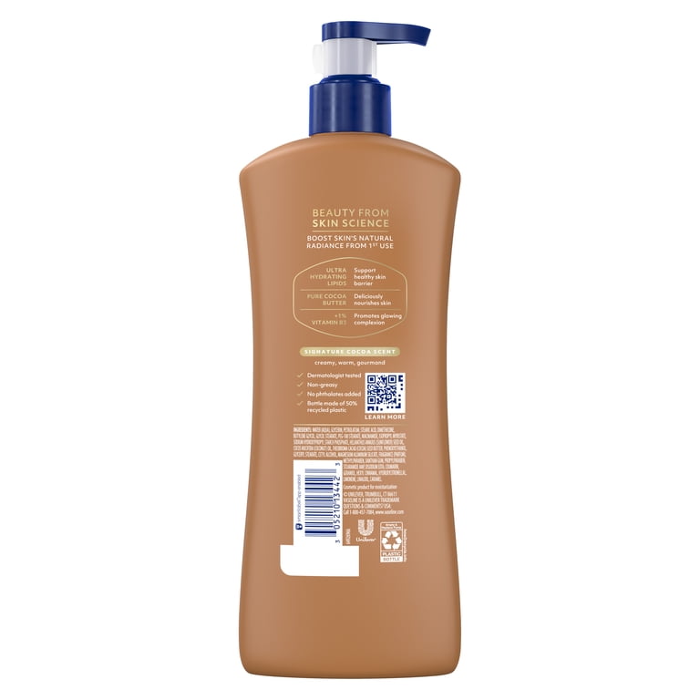 3 pack) Vaseline Cocoa Radiant Body Lotion Cocoa for Dry Skin
