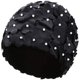 thumbnail image 3 of Gorro de natación con flores para mujer, gorro de baño floral con perlas, sombrero de pelo largo, gorros de natación de poliéster, no impermeables, negro brillar  Electrónica, 3 of 3