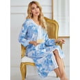 thumbnail image 2 of Nightgowns for Women Deep V Neck Comfy Sleepwear Loungewear,Floral Print House Dresses Long Sleeve Sleep Dress Nightshirt Sleepwear,Full -Length Asymmetric Plus Size Pajama Dress,S-2XL Moon Stary, 2 of 7