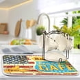 thumbnail image 4 of GZHJMY Route 66 American Flag Cafe Dish Drying Mat Countertop Protector Kitchen Decor 16" × 18", 4 of 6