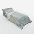 thumbnail image 3 of Peacock Duvet Cover Set, Aesthetic First Nations Feather and Peacock Tail Traditional Design Print, Bedding Set with Shams and Fitted Sheet, 3 Sizes, by Ambesonne, 3 of 3