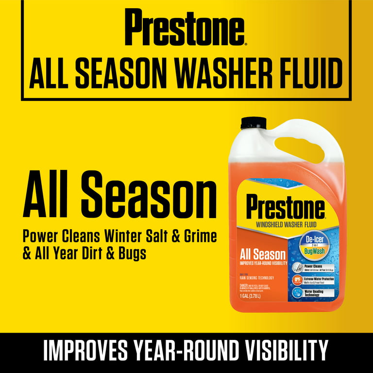 Prestone All Season 2in1 Washer Fluid - 1 gal; Year round , 0°  De-Icer+Bugwash 