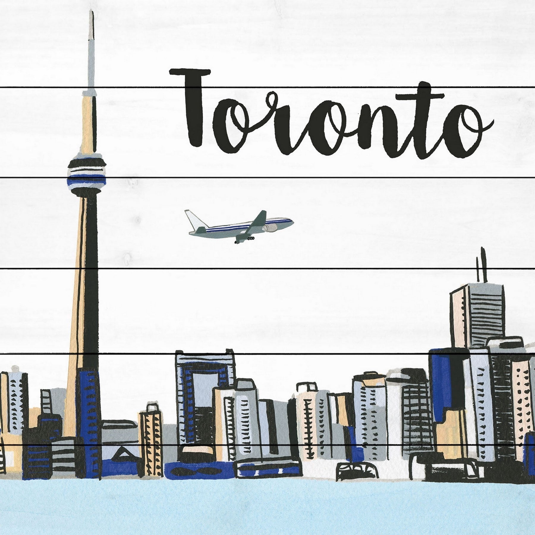 Marmont Hill "Toronto Lakeview" By Molly Rosner Painting Art Print On White Wood, 24.0" x 1.5"