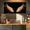 thumbnail image 1 of Golden Angel Wings on Black - Oversized Abstract Canvas Art, 1 of 3