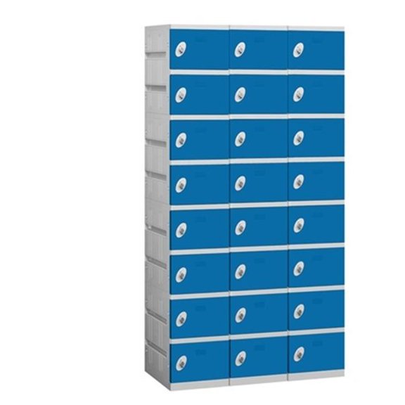 Salsbury 98368BL-U 38.25 In. W X 74 In. H X 18 In. D 8-Tier Plastic Lockers Unassembled In Blue