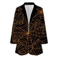 thumbnail image 4 of Moda mujer traje de negocios Color sólido costura Plaid impreso manga larga cárdigan abrigo Top Fridja hkj3617, 4 of 5