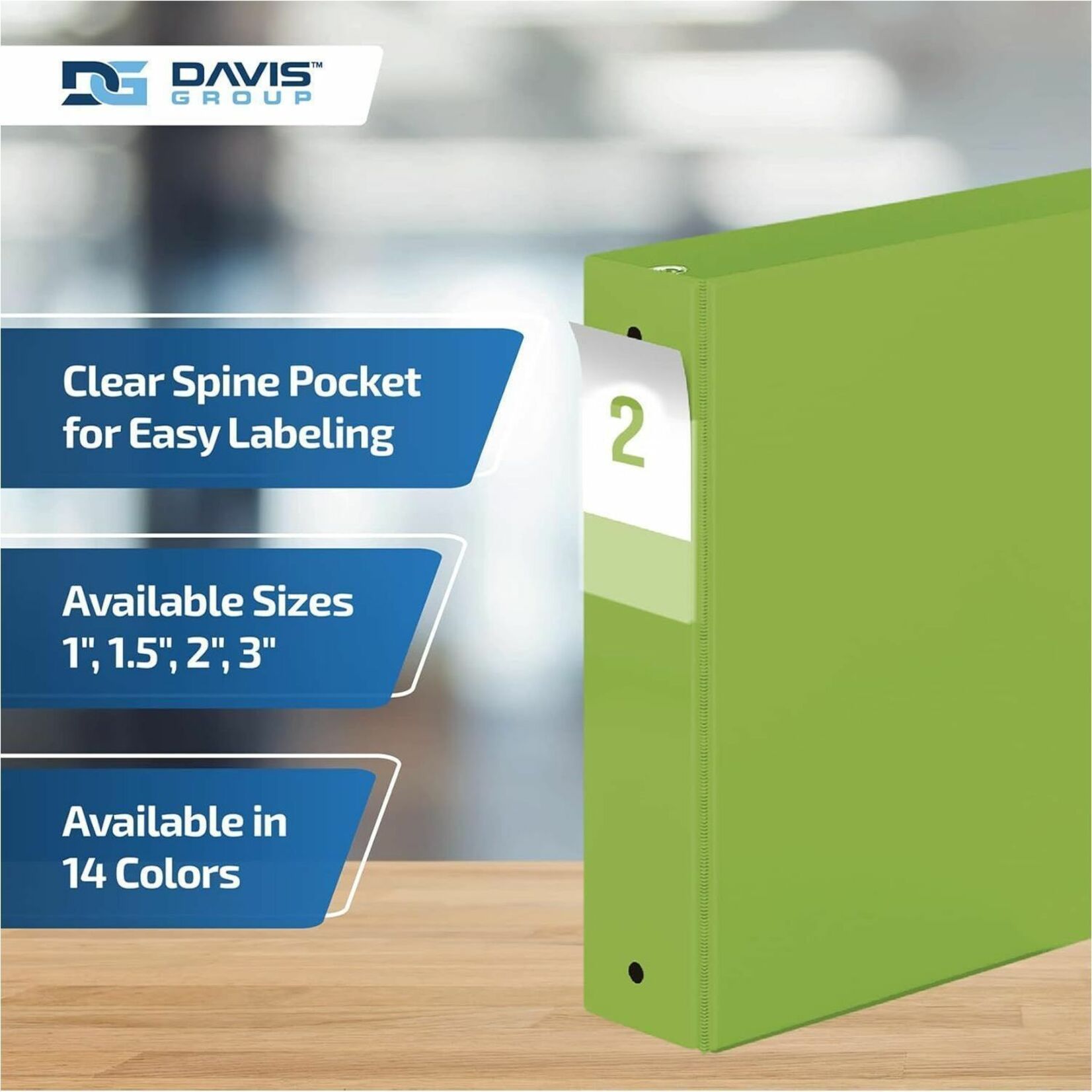 Davis Group Premium Economy, Round Ring, Binder, 6 Pack (Lime Green, 2")