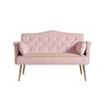 thumbnail image 6 of Pink 2 - seater velvet sofa with easy assembly / Perfect for quick setup in bedrooms, 6 of 6