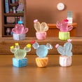 thumbnail image 7 of Pebbuoy 1/6Pcs Luminous Cactus Figurine Set Unique Resin Ornaments Glow-in-the-dark Desert Plant Sculpture Cactus Outdoor Garden Decoration, 7 of 7