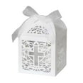 thumbnail image 3 of 50pcs Hollow Wedding Candy Box, Ice White Pearlescent Candy Box, Wedding Cross Chocolate Carton, 3 of 6