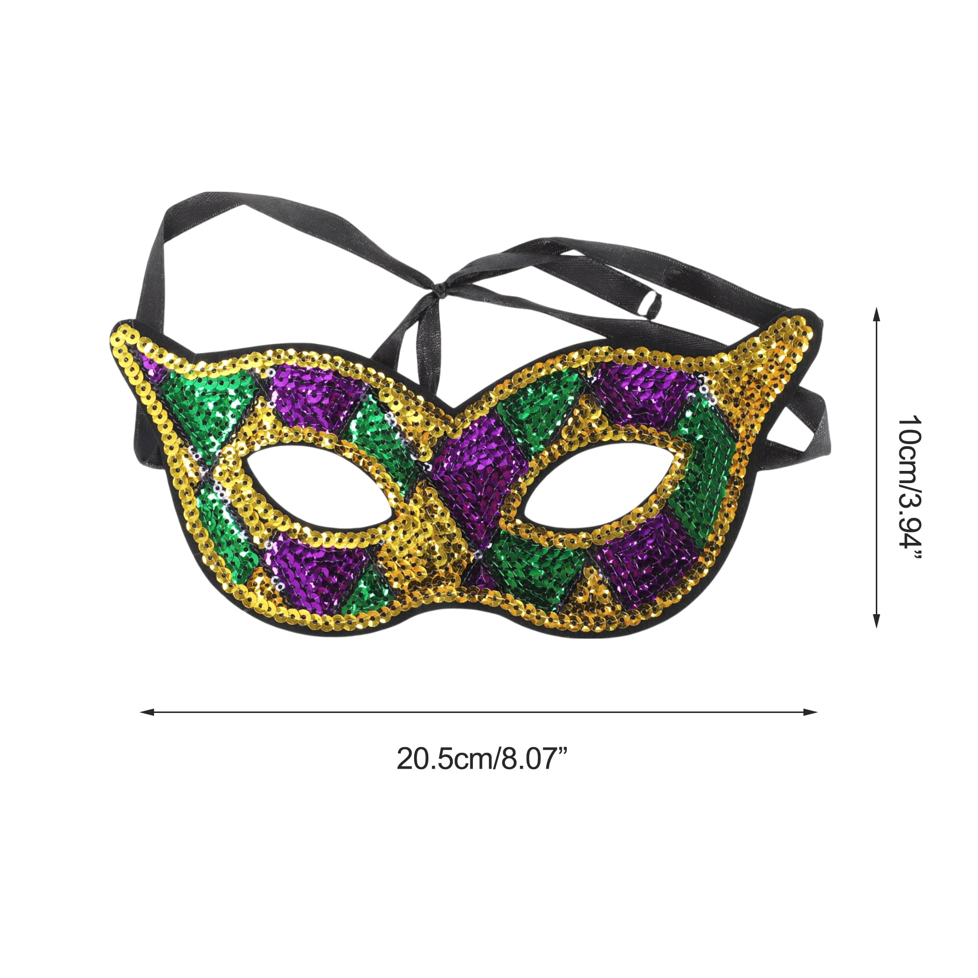 Unique Bargains 1 Pack Colorful Sequins Party Mask Purple Green Yellow 3