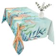 thumbnail image 2 of Ocean Starfish Seaweed Table Cloth Waterproof Tablecloths, Summer Coastal Beach Shell Coral Teal Tablecloth Dining Table Cover for Kitchen Party Tabletop Outdoor, Rectangle Tablecloth 60x120 Inch, 2 of 9