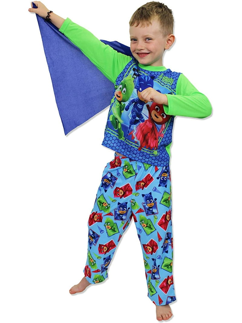 PJ Masks Toddler Boys Long Sleeve Catboy Pajamas with Cape
