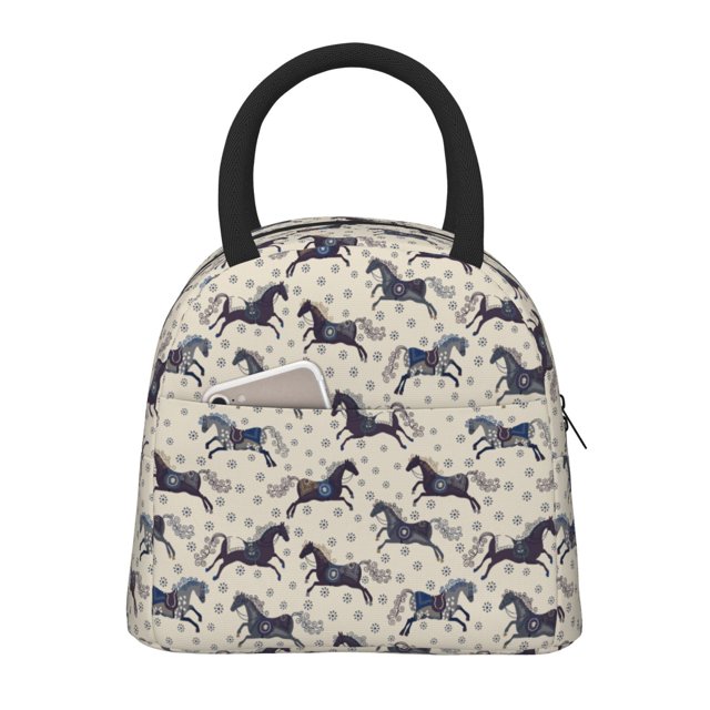 Disketp Horse Bolsa Térmica para Almuerzo, Lonchera con Abertura Amplia y Gran Capacidad, Organizador Reutilizable para Mujeres, Hombres y Adultos