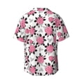 thumbnail image 6 of Lsque Rose Flowers print Men's Cuban Collar Short Sleeve Shirt Summer Beachwear Casual Button Down Fashionable Vacation Leisure Shirt-3X-Large, 6 of 7