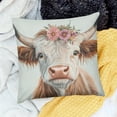 thumbnail image 2 of Patifu Just a Girl Who Loves Cows Pillow Covers , Highland Cow Gifts, Cow Gifts for Girls Cow Lovers Women, Cute Cow Gifts, Highland Cow Decor, Cow Pillow Case 18x18in, 2 of 5