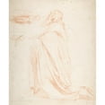 thumbnail image 2 of Alexandre Laemlein 15x17 Gold Ornate Wood Frame and Double Matted Museum Art Print Titled - Kneeling Prelate Holding a Cushion (1830-71), 2 of 4