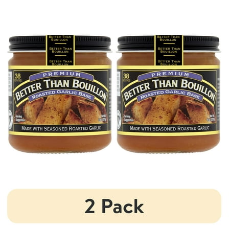 (2 pack) Better Than Bouillon Premium Roasted Garlic Base, Shelf-Stable, 8 oz Jar