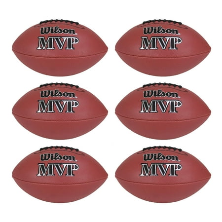 New Football Ball - Wilson MVP Junior Size Leather Composite American Sport Football Ball (6 Pack)