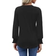 thumbnail image 5 of UVN Womens Fall Blouses Long Sleeve V neck Shirts Dressy Casual Smocked Cuffs Tunic Tops, 5 of 8